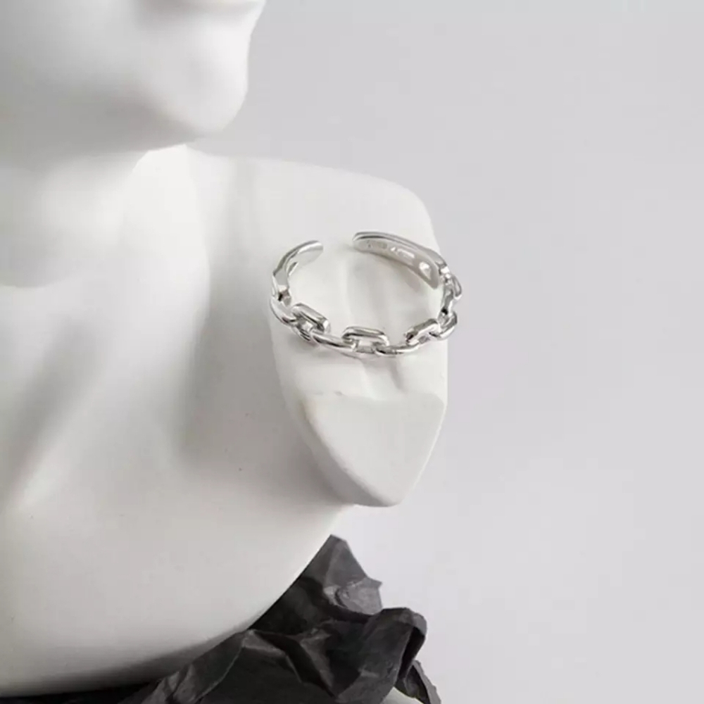 *NEW Cuban Chain Link 925 Sterling Silver Open Ring - Picture 7 of 16